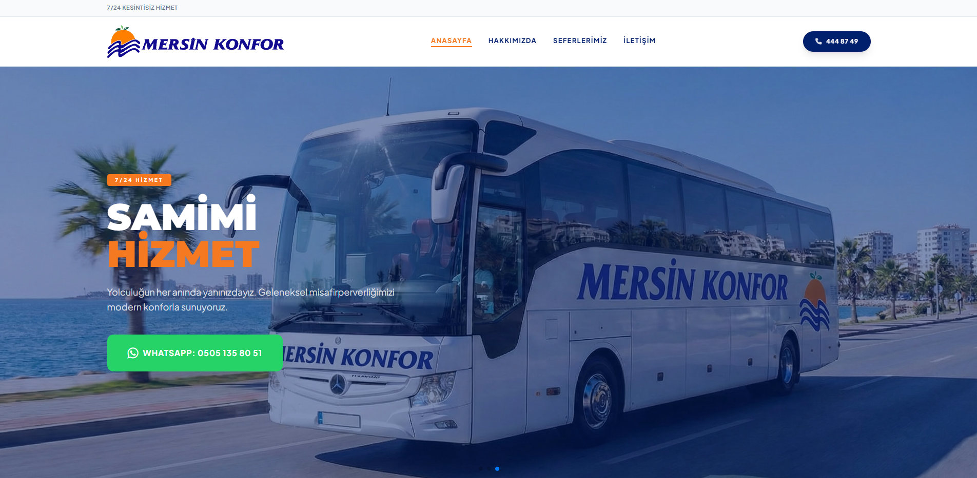 Mersin Konfor Seyehat kurumsal web sitesi