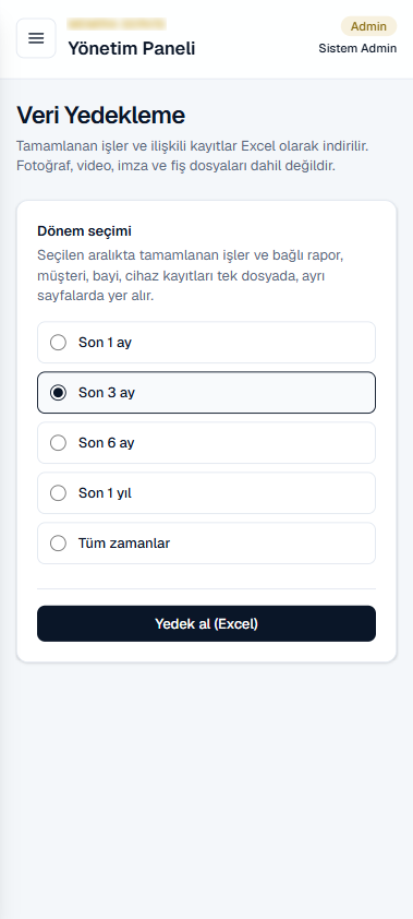 Mobil uygulama — veri yedekleme